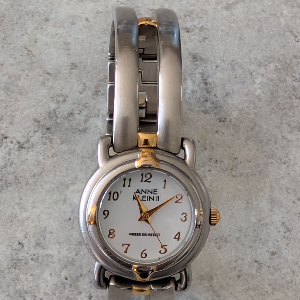 Anne Klein Two-Tone Silver and Gold Watch In Working Condition - Picture 6 of 8